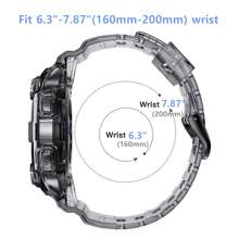 TPU 表带带保护壳适用于三星 Galaxy Watch 4 5 6 40 毫米 44 毫米 - 透黑 - 查看 2