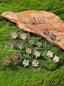 1 Pair Printed Wood Football Team Spirit Game Day Tigers Stud Earring For Women, Girlfriend Gift - Multicolor - View 7