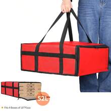 1pc Pizza Delivery Bag, Bento Boxes, Food Insulated Takeout Bags, Grocery Cooler Bags, Handheld Reinforced Cake Delivery Box, Non-Woven And Healthy Insulated Material, Milk Drink Burger Catering Delivery, Commercial Food Warmers, For Teens And Workers, Back To School Supplies For Outdoor Beach Camping Party Travel Bag - Multicolor - View 2