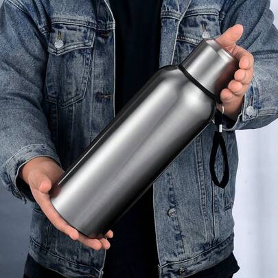 1pc Stainless Steel Water Bottle 20oz-67oz, Large Capacity With Handle, Insulated, Highly Attractive, Portable, Hot And Cold For Travel & Sports Back To School