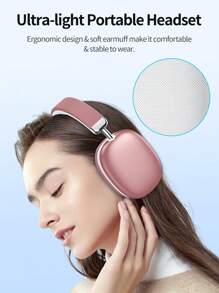 Auriculares inalámbricos, auriculares ajustables y cómodos, diadema Bluetooth 5.3 - Rosa - Ver 6
