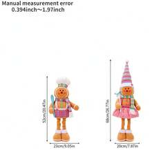 1pc 新年圣诞节卡通玩偶摆件新款圣诞伸缩姜饼人娃娃彩色饼干人窗饰适用于家庭厨房客厅卧室装饰摆件节日装饰摆件 - 彩色 - 查看 2