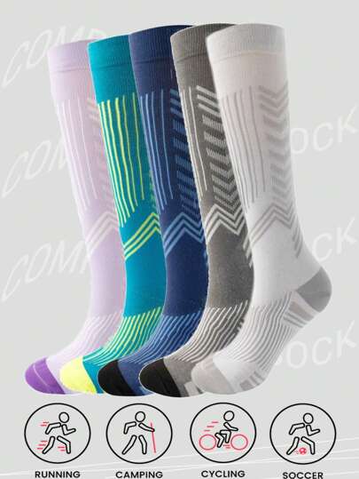 Unisex professionella kompressionsstrumpor som lämpar sig för löpning, cykling, vandring och långvarig