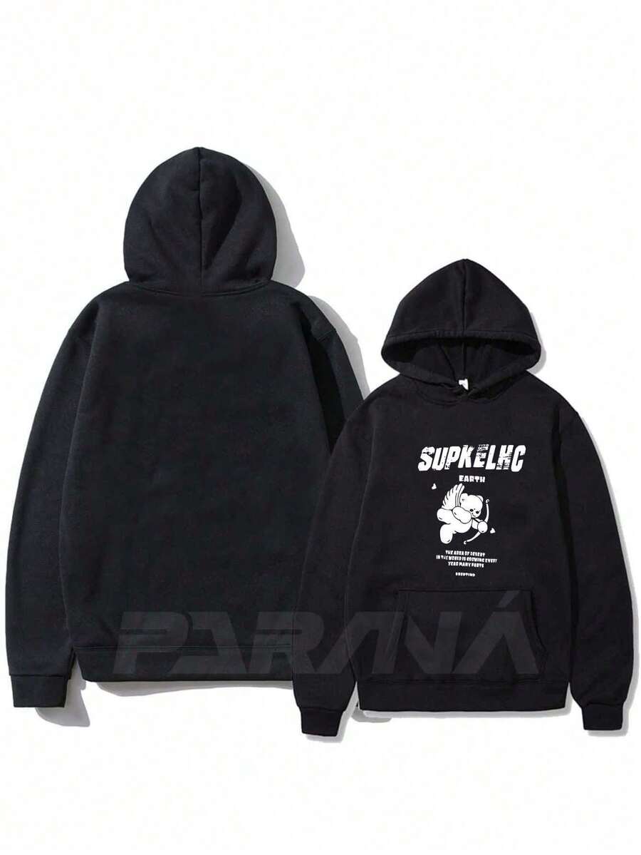 Supkelhc Sweatshirt 100% Cotton Unisex Cold Weather Top - Fast Shipping - 黑色 - 查看 1