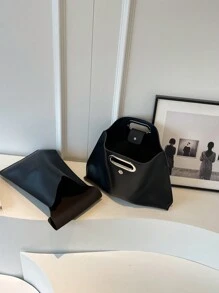 大容量复古手拿包公文包手提包（带小包），派对包非常适合派对婚礼舞会晚宴/宴会搭配节日派对礼服晚礼服和亮片礼服 - 黑色 - 查看 5