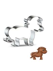 1 件卡通牛仔白马不锈钢饼干/蛋糕切刀模具 DIY 糖霜水果切割工具