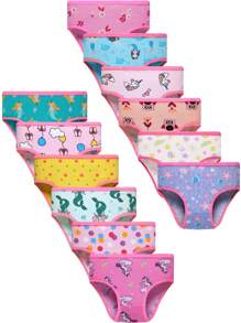 12 Pieces Of Four Seasons Young Girl Comfortable Underwear, Children's Underwear, Children's Underwear