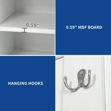 Hall Tree W/ Shoe Storage Bench 7 Hooks Coat Rack For Hallway Entryway Organizer