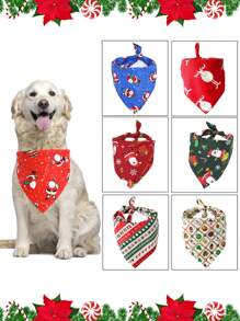 Pet Christmas All-Over Print Bandana, Pet Accessories