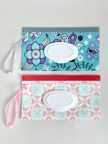 1pc/2pcs Reusable Wet Wipes Dispenser Bags, Portable Baby Wipes Pouches, Random Color Baby Shower Family Decorations Gifts - Multicolor - View 15