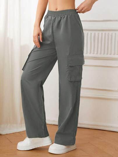 Women's Cargo Joggers Lightweight Quick Dry Elastic Trousers Athletic Workout Lounge Casual Outdoor