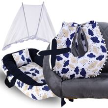 MeF Mae e Filho Baby Crib Reducer Nest Kit + Breastfeeding Pillow + Removable Portable Mosquito Net - 海洋雲 - 查看 1