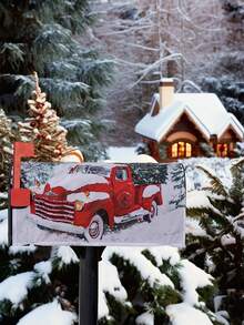 1件圣诞节装饰品卡通邮箱垫邮箱罩装饰邮箱罩户外邮箱贴纸户外庭院节日场景布置气氛保护罩家居装饰 - 彩色 - 查看 3