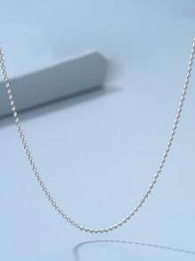 1pc S925 Sterling Silver Fine Chain Necklace, Multiple Styles Simple Elegant Clavicle Chain Neckwear, Christmas Gift