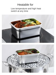 10/8/6/4/3/2/1件套不锈钢便当盒，厨房冰箱储存保鲜剂，学校午餐盒，餐食保鲜盒水果沙拉保鲜食品储存盒户外野餐食品保鲜盒谷物储存盒，防漏餐食准备午餐盒密封保鲜剂，厨房肉类、腌菜、水果和蔬菜保鲜， - 銀色 - 查看 5