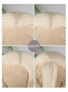 万圣节服装假发 合成耐热前蕾丝假发 13*4 长波浪发 30 英寸 棕色 日常使用高品质女士假发 自然外观高品质合成柔软初学者友好假发