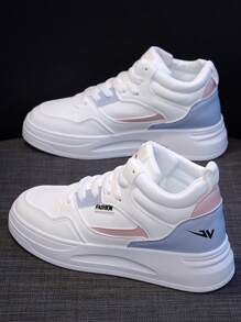 1pair Fashionable Women's Sporty Casual Sneakers, All-Match Style High-Top Boots For Students