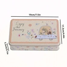 1 Cute Iron Box Cartoon Biscuit Iron Box Rectangular Biscuit Box, Snowflake Pastry Circular Iron Box, Candy Packaging Box, Empty Metal Can, Storage Box, Baking Tool - Multicolor - View 9