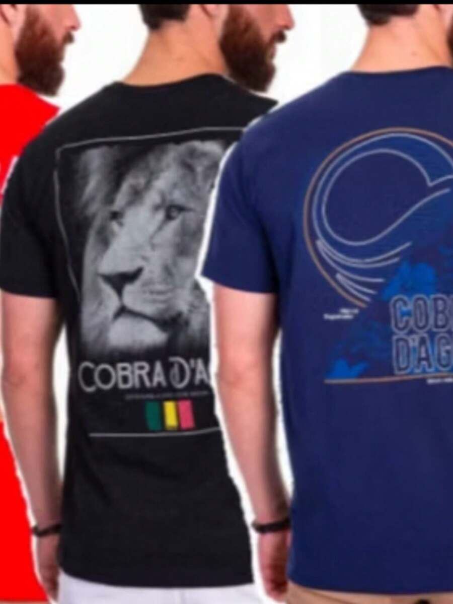 Men's Cobra D' Aguá T-Shirt 100% Cotton Surf, Beach, Style And Attitude In Every Detail Various Prints - Màu xám đen - Xem 1