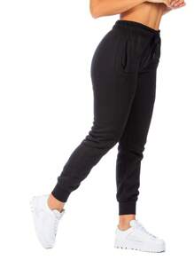 Pants Jogger Deportivo Para Mujer Con Jareta De Ajuste - Negro - Ver 5