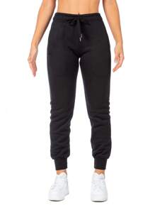 Pants Jogger Deportivo Para Mujer Con Jareta De Ajuste - Negro - Ver 1