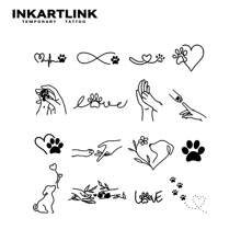 INKARTLINK Revolutionary Tattoo Technology - Semi-Permanent Tattoos, Paw Print, Minimalist Dog Design, Micro, Realistic Tattoo, Heart-Stirring Tattoo, Temporary Tattoo, Waterproof, Authentic Tattoo Look, Niche Design Tattoo, Fruit, Plant Tattoo - Black - View 5