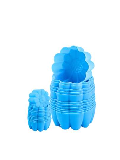 12 Mini Forma Flor 5x2,4cm Reutilizável Docinho Cupcake Pudim Silicone