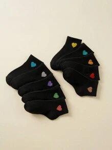 10pairs Heart Design Soft Socks For Toddlers & Kids - Multicolor - View 5