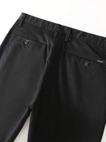 Men's Slim-Fit Stretch Cotton Fashion Casual Chino Pants - màu đen - Xem 4