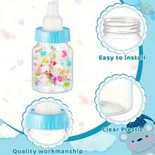 12pcs Candy Jars - Plastic Baby Shower Favors, Mini Milk Bottle Shaped Containers For Candy, Snacks And Party - Multicolor - View 8