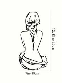 1PC Nghệ thuật treo tường trừu tượng đơn giản về cơ thể phụ nữ, nghệ thuật treo tường bằng kim loại, biển báo treo tường bằng kim loại hiện đại màu đen đẹp theo phong cách trang trại để treo bất kỳ phòng nào, trang trí tường, trang trí nhà cửa, trang trí phòng, trang trí tường - màu đen - Xem 17