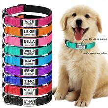 Phụ kiện vòng cổ cho chó cưng DIY bằng nylon có thể điều chỉnh, khắc tùy chỉnh, phù hợp với chó nhỏ-trung bình - Nhiều màu - Xem 1