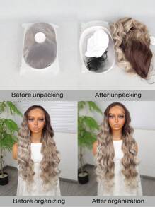Halloween Costume Wig Synthetic Heat Resistant Front Lace Wig 13*4 Long Wave Hair 30 Inch Brown Everyday Use High Quality Ladies Wigs Natural Looking High Quality Synthetic Soft Beginner Friendly Wigs - Multicolor - View 9
