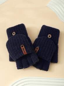 1 chiếc Găng tay nửa ngón đan ấm áp mùa đông lật lên, Găng tay cảm ứng cho bé trai và bé gái, Cưỡi ngựa, Học sinh, Viết - găng tay lật - Xem 14