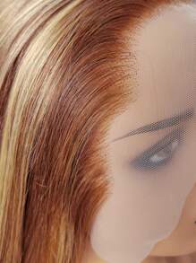 Tóc giả ren phía trước Ombre nổi bật Tóc người 13x4 Trong suốt 4/27 Tóc giả ren phía trước màu vàng mật ong được nhổ sẵn với tóc con Tóc giả ren phía trước thẳng mật độ 150% Tóc người Tóc giả nhuộm màu tóc người - SP4/27 - Xem 3