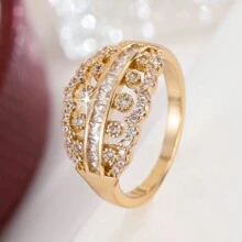 1pc Minimalistische modieuze gepersonaliseerde zirkonia ring voor vrouwen, geschikt voor dagelijks gebruik vinger ring