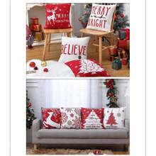 Christmas Decorations Velvet Pillow Covers 18 X18 Set Of 4 Farmhouse Decorative Throw Cushion Covers Deer Christmas Tree Snowflake Xmas Pillow Cases Outdoor Winter Holiday Decor Sofa Couch - Multicolor - View 11