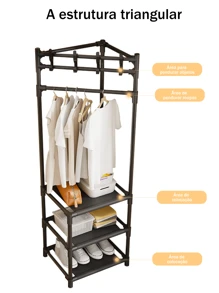 Simple Hanger, Folding Mobile Assembly, Multifunctional Floor Standing Clothes Drying Rack - Tendedero de esquina - Ver 7