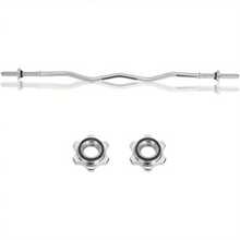 EZ Bar, EZ Curl Bar 4ft, Barbell Bar, Barbell Weight Bar With 2 Spring Clips - Style1 - View 2