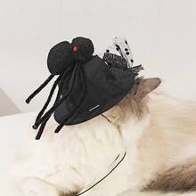 1 件创意蜘蛛装饰万圣节宠物服装，适合猫和狗 - 彩色 - 查看 4