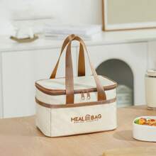 1 Pc Minimalist Insulated Zipper Lunch Bag, Lightweight Carry On Bento Satchel Bag For Daily Use