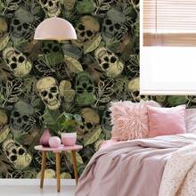Gothic Skull Peel And Stick Wallpaper Leaf Removable Wallpaper Decor, 17.7"*118" - Nhiều màu - Xem 1