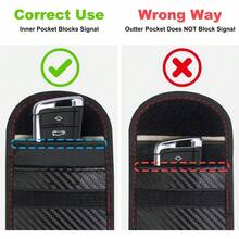 Pouch For Car Keys Signal Blocker Pouch & Faraday Bags For Key Fob, RFID Blocker Bag For Car Security, Car Accessories, Anti-Theft Remote Entry Keyless Fobs Protection Rear View Mirror Sticker, - 1 - 查看 2