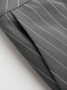 Fashionable Women Casual Striped High-Waisted Wide-Leg Straight Pants