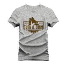 Unisex Comfortable Cotton Printed T-Shirt Turn - 灰色 - 查看 1