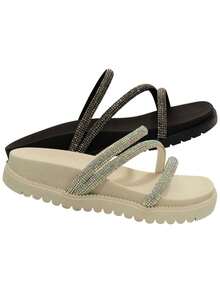Sandalia Papete Birken Feminina Nº 28ao36 Rasteira Infantil Brilho Strass 04.72J