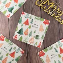 20 pezzi di tovaglioli natalizi, tovaglioli di carta monouso a 2 veli per hotel, decorazione tavolo per feste di Natale, con stampe di Babbo Natale rosso, fiori, cinture e cervi natalizi e alberi di Natale - Rosso - Visualizzare 1