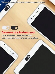 6pcs/Set Or 12pcs/Set (Black Or Black+White) Camera Cover Sticker For Smartphone And Tablet, Privacy Protection - Black - View 3