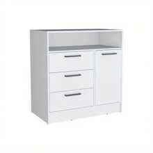 Omaha Dresser Multi-Storage Compact Unit With Spacious 3 Drawers And Cabinet - 變體1 - 查看 2