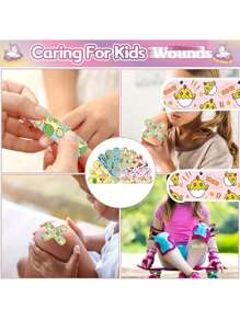 (30 件卡通风格创可贴)卡通创可贴，多用途防水创可贴，采用 PE 材料制成，脚部防磨损贴，创意绷带，适用于户外、运动、旅行、家庭、办公室、学校 - 杏色 - 查看 6